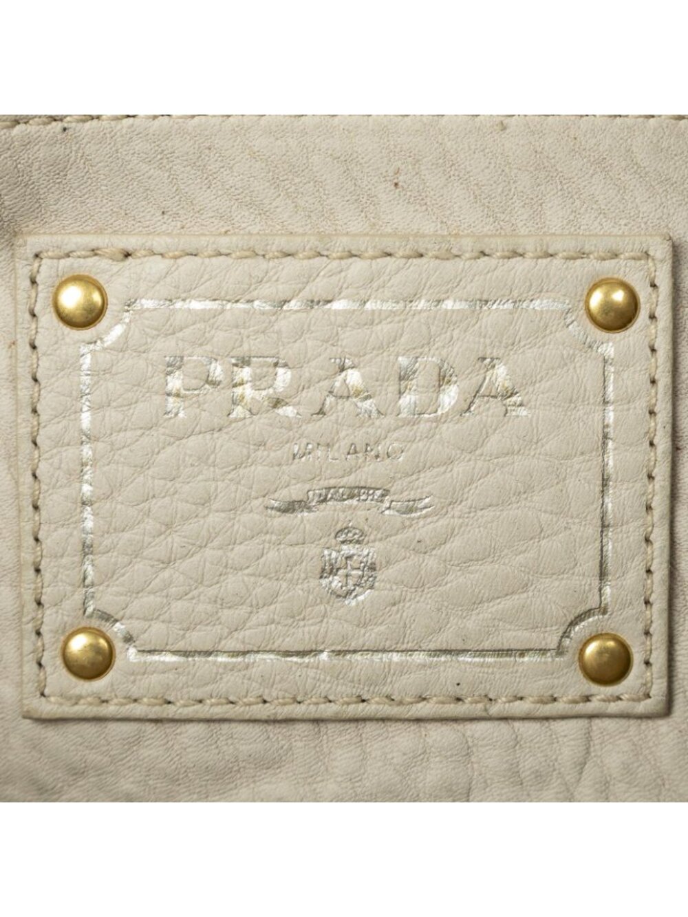 Prada Convertible Snap Button Tote Ivory Vitello Daino - Picture 10 of 10